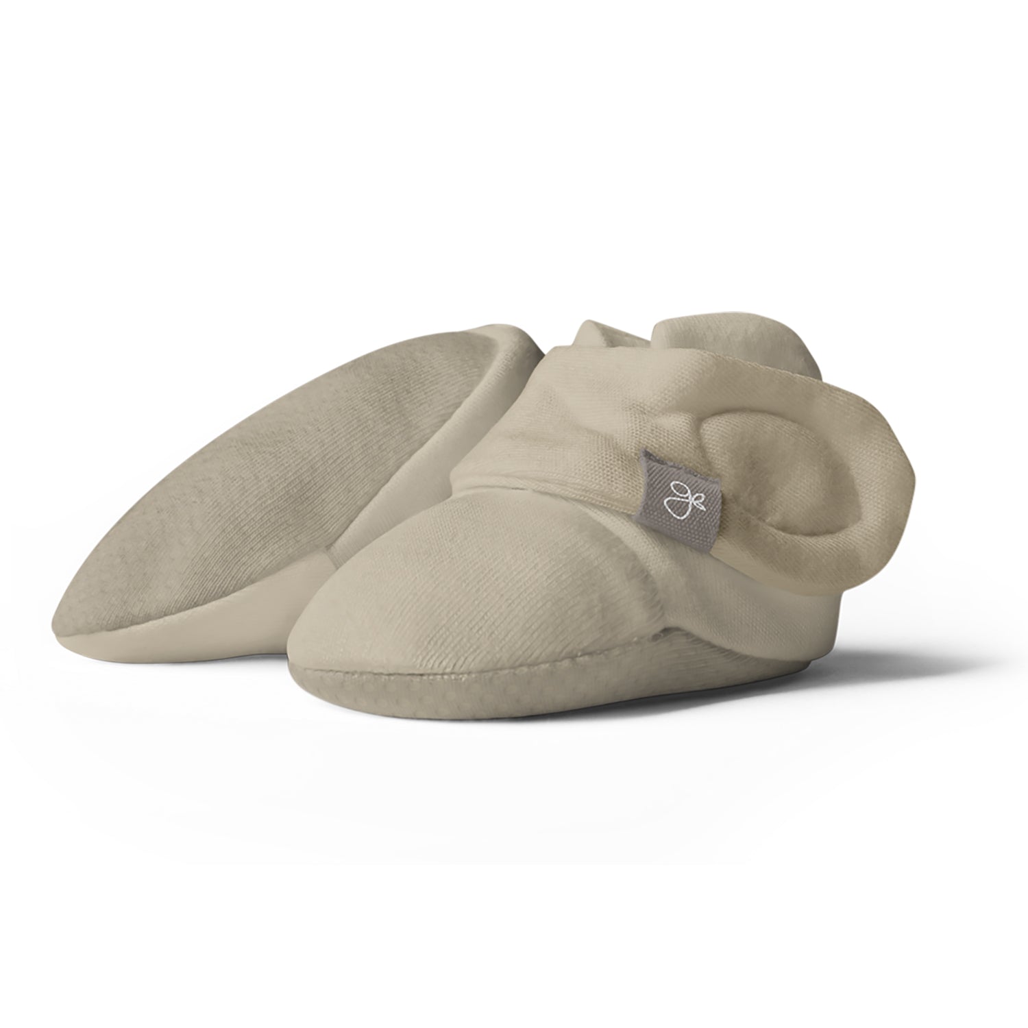 Goumikids Soft Organic Stay On Adjustable Infant Booties, 3-6M Soybean(Open Box) - VMInnovations