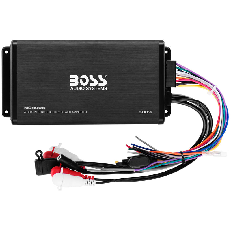 Boss Marine Audio Amplifier & Speakers Bundle With KIT2 Installation Wiring Kit