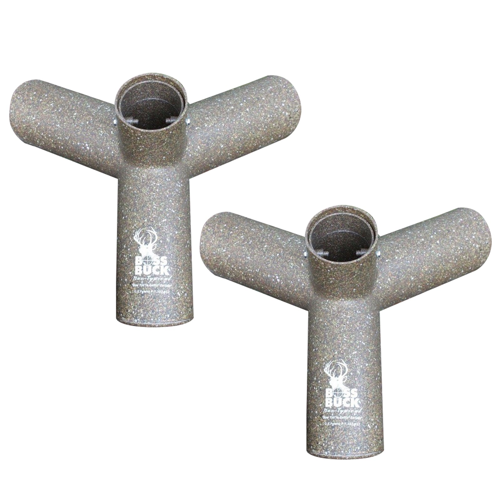 Boss Buck BB-1.10 Hunting Game Feeder with 3 10-Inch Feed Ports, Gray (2 Pack) - VMInnovations