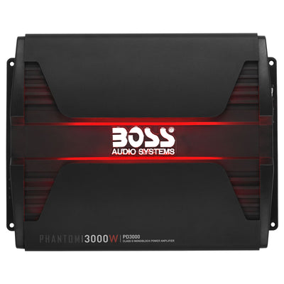 BOSS Audio PD3000 Phantom Monoblock 3000W Class D MOSFET Car Audio Amplifier Amp
