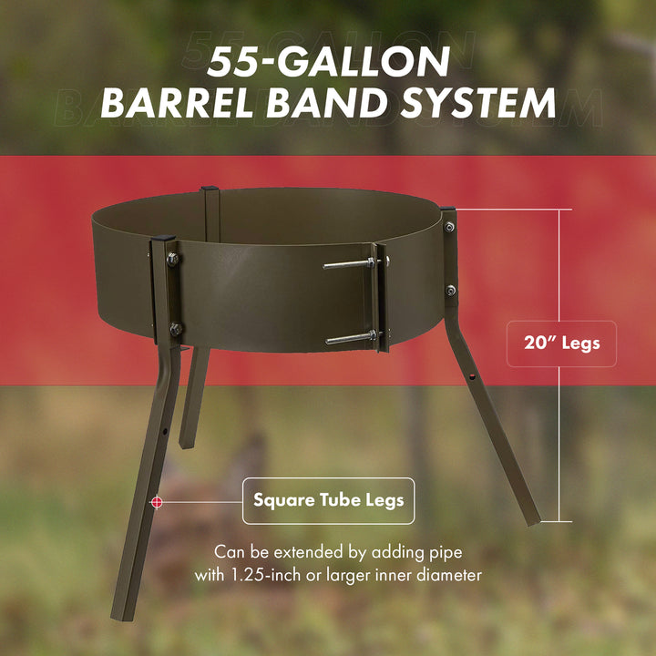 Boss Buck DIY 55 Gal Barrel Tripod Deer Feeder 20 Inch Leg Stand Band(For Parts)