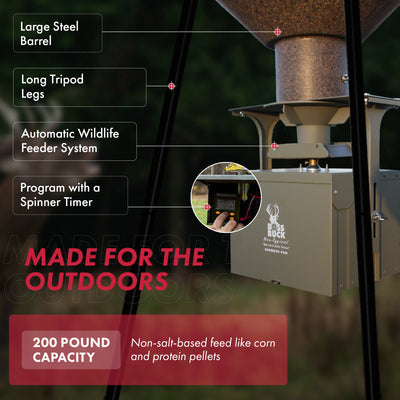 Boss Buck Hunting Large Automatic Wildlife Deer Feeder 200lb Capacity (Used)