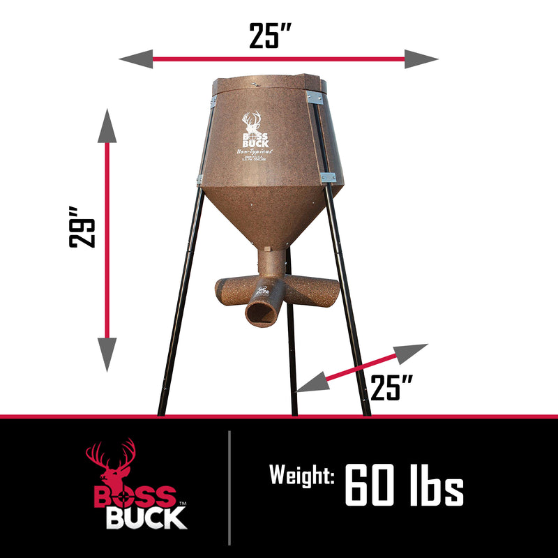 Boss Buck 200 Pound Gravity Fed Tripod Corn and Protein Pellet Feeder (2 Pack)