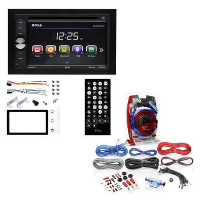 Boss Audio 320W Double DIN In-Dash Car Receiver and KIT10 Car Audio Wiring Kit