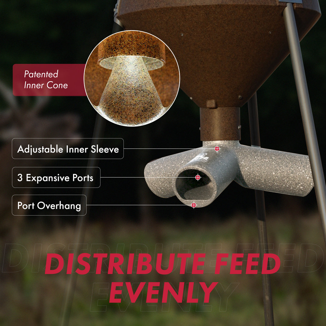 Boss Buck BB-1.10 Hunting Game Feeder with 3 10-Inch Feed Ports (Open Box) - VMInnovations