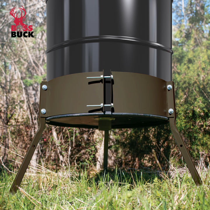 Boss Buck DIY 55 Gal Barrel Tripod Deer Feeder 20" Leg Stand Band (Open Box) - VMInnovations