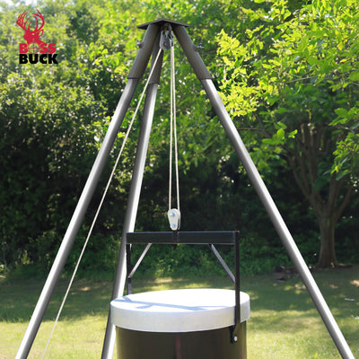 Boss Buck Heavy Duty Steel Tripod Header with 1000 Pound Pulley System (Used) - VMInnovations
