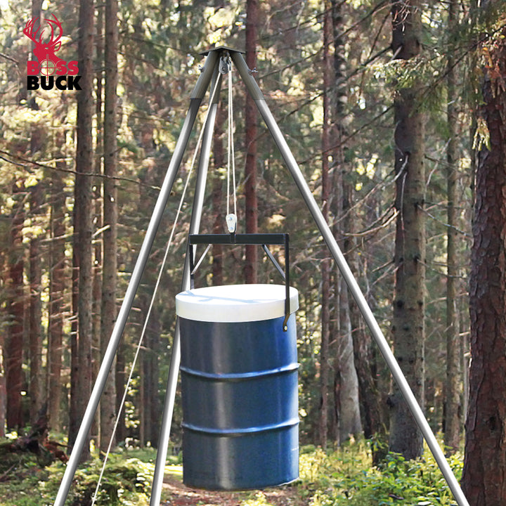 Boss Buck Heavy Duty Steel Tripod Header with 1000 Pound Pulley System (Used) - VMInnovations