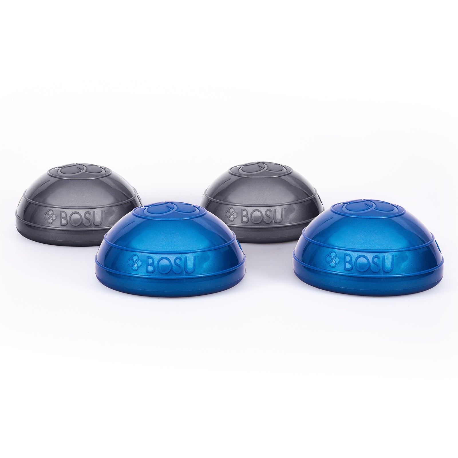 Bosu 6.5-Inch Diameter Dynamic Home Workout Balance Pods, Grey and Blue (4 Pack) - VMInnovations