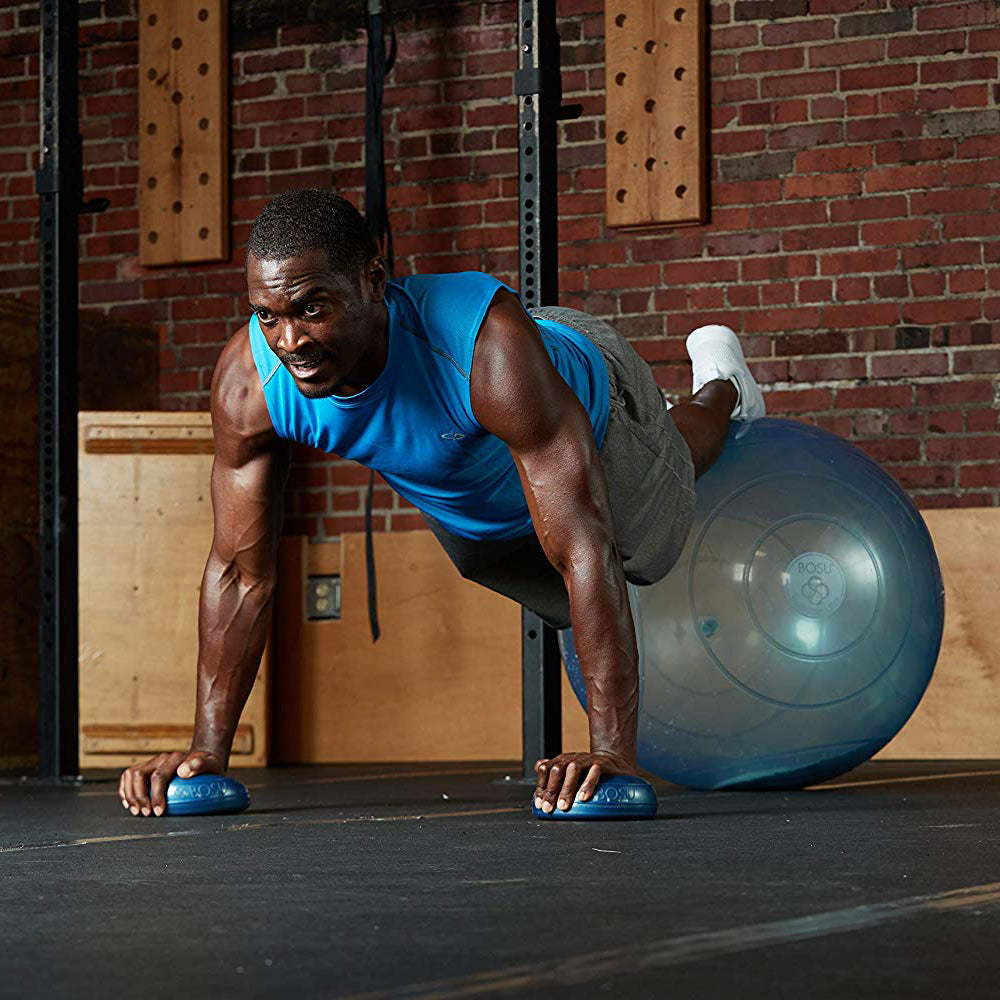 Bosu 6.5-Inch Diameter 2-Sided Dynamic Home Workout Balance Pods, Blue (2 Pack)