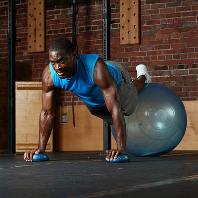 Bosu 6.5-Inch Diameter 2-Sided Dynamic Home Workout Balance Pods, Blue (2 Pack)