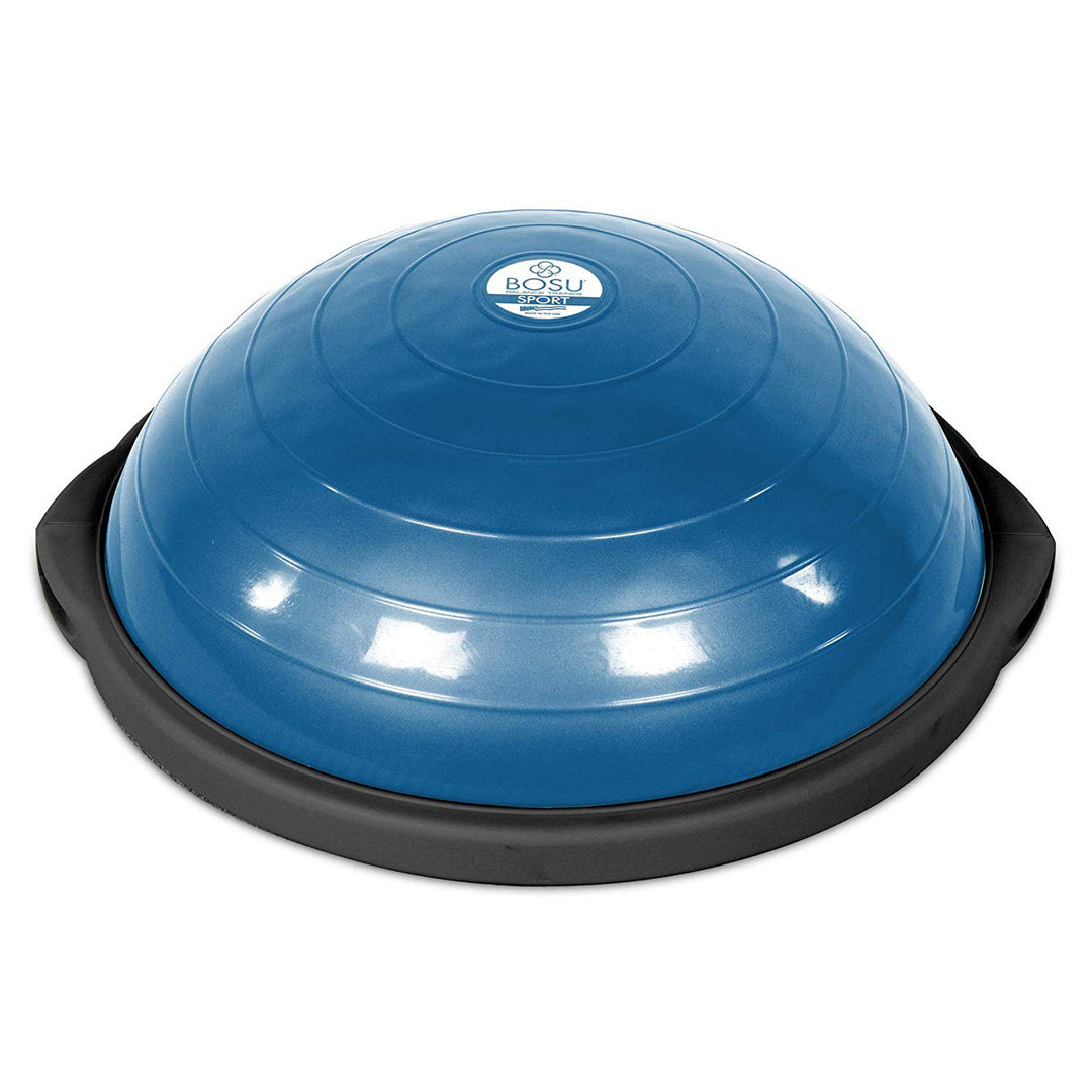 Bosu 50cm Non-Slip Travel-Size Balance Ball Trainer for Home Gym Workout, Blue