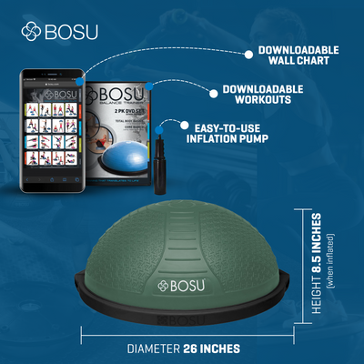 Bosu NEXGEN Balance Strength Trainer, Home Gym Workout Equipment, 26", Green - VMInnovations