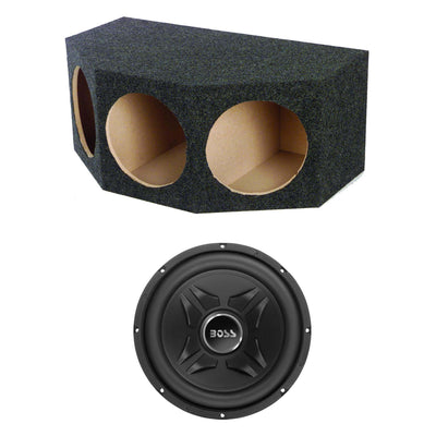 QPower BASS12 3 Hole 12 Inch Sub Enclosure with Boss CXX12 1000 Watt Subwoofer