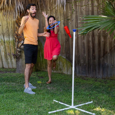 Yard Games Outdoor Backyard Bottle Ring Disc Toss Beersbee Fun Party Game Set