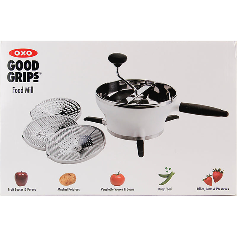OXO Good Grips Stainless Steel Manual Food Mill for Purees and Sauces, 2.3 Quart