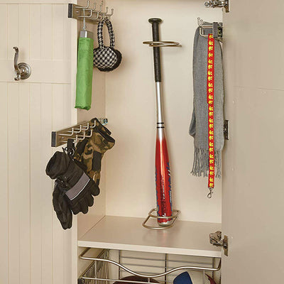 Rev-A-Shelf BRC-12SN 12" Wall Mounted Pullout Belt Rack Organizer, Nickel (Used)