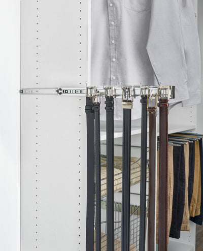 Rev-a-Shelf BRC-14CR 14" Mounted Pullout Belt Rack Organizer, Chrome (2 Pack)