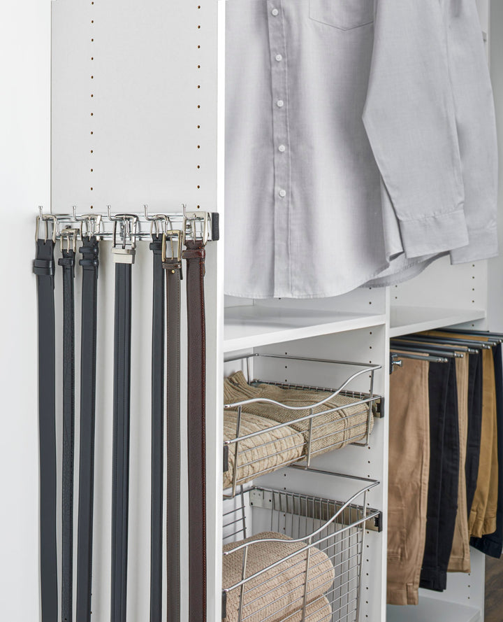 Rev-a-Shelf BRC-14CR 14" Mounted Pullout Belt Rack Organizer, Chrome (2 Pack)