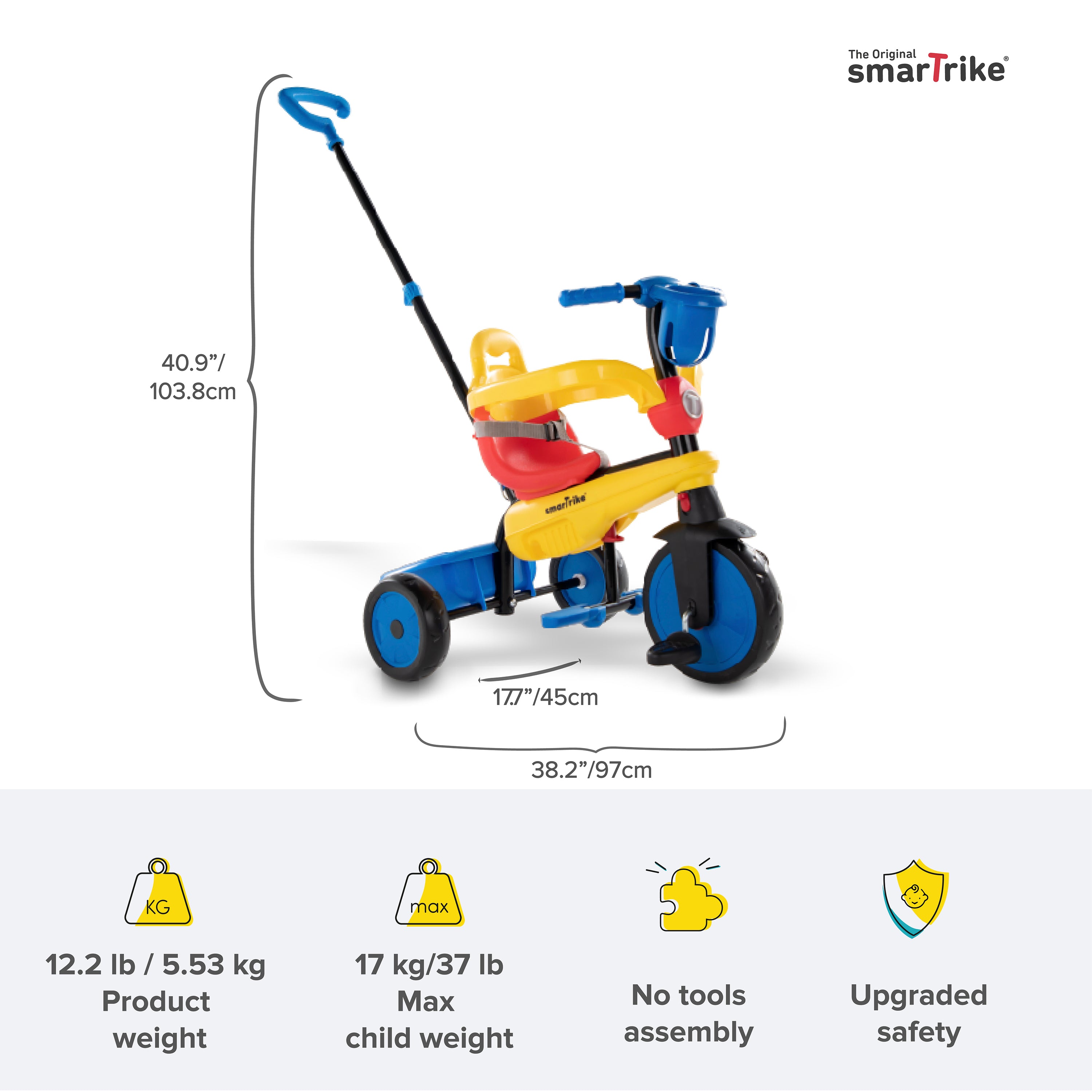 smarTrike Multi Stage Tricycle for Ages 15 to 36 Months, Multicolored (Used) - VMInnovations