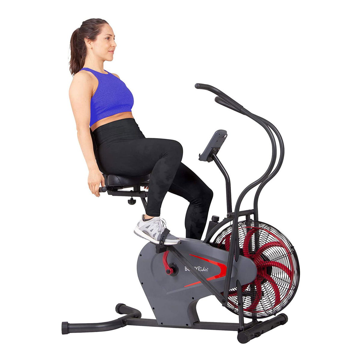 Body Flex Sports Body Rider Stationary Fan Bike with Back Support (Open Box)