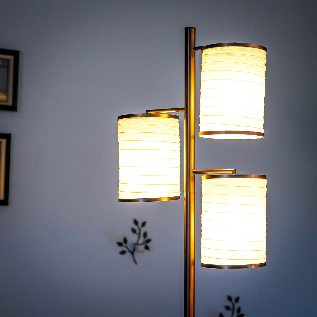 Brightech Liam Asian Lantern Shade Tree LED Floor Lamp Light, Black (For Parts) - VMInnovations