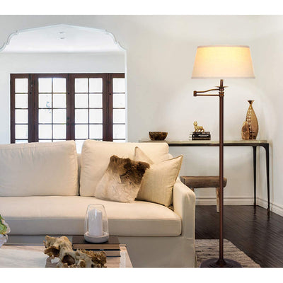 Brightech Caden Modern Style 63" Tall Floor Lamp w/ Swing Arm, Bronze (Open Box) - VMInnovations