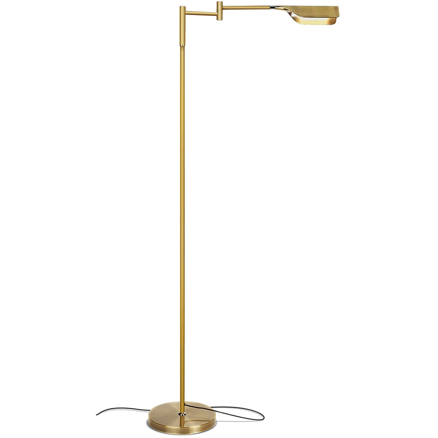 Brightech Leaf 53" Tall Vintage LED Floor Lamp with Adjustable Arm, Gold (Used)