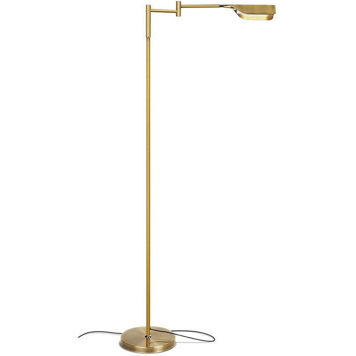 Brightech Leaf 53" Tall Vintage LED Floor Lamp with Adjustable Arm, Gold (Used)