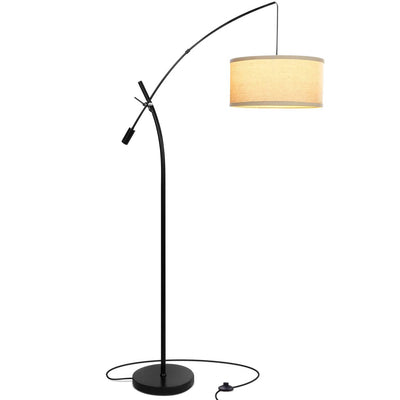 Brightech Grayson Modern Style Arc Floor Lamp w/Adjustable Arm, Black (Open Box)