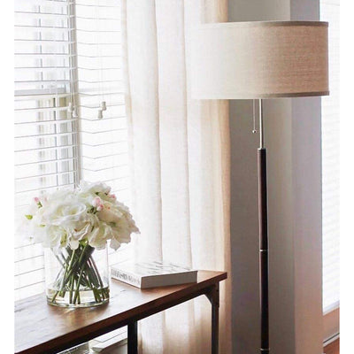 Brightech Carter Mid Century 65" Standing Pole LED Floor Lamp, Wood (Open Box) - VMInnovations