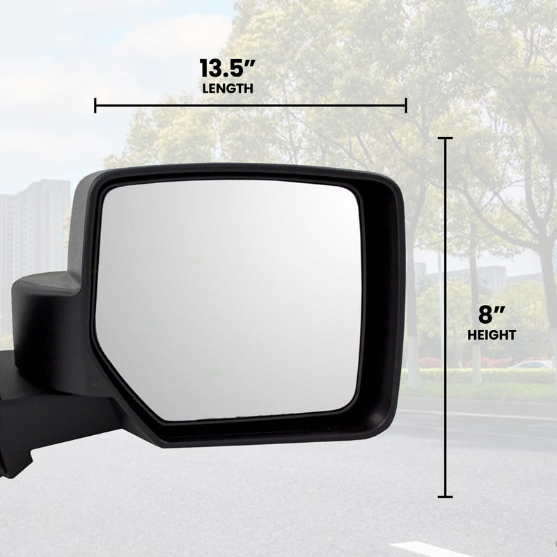 Brock Manual Left Side View Mirror for 07-17 Jeep Patriot,Black (Open Box)