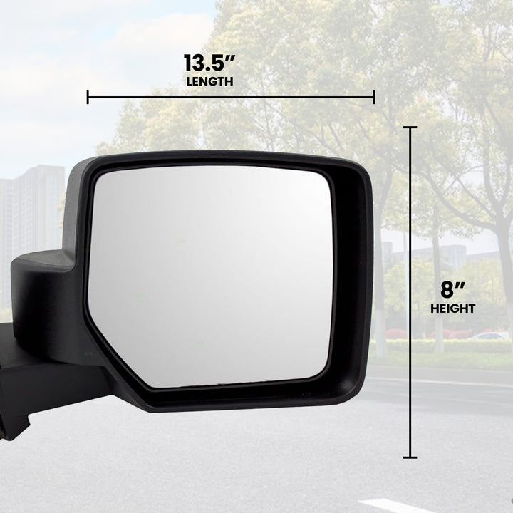 Brock Manual Left Side View Mirror for 07-17 Jeep Patriot,Black (Open Box) - VMInnovations