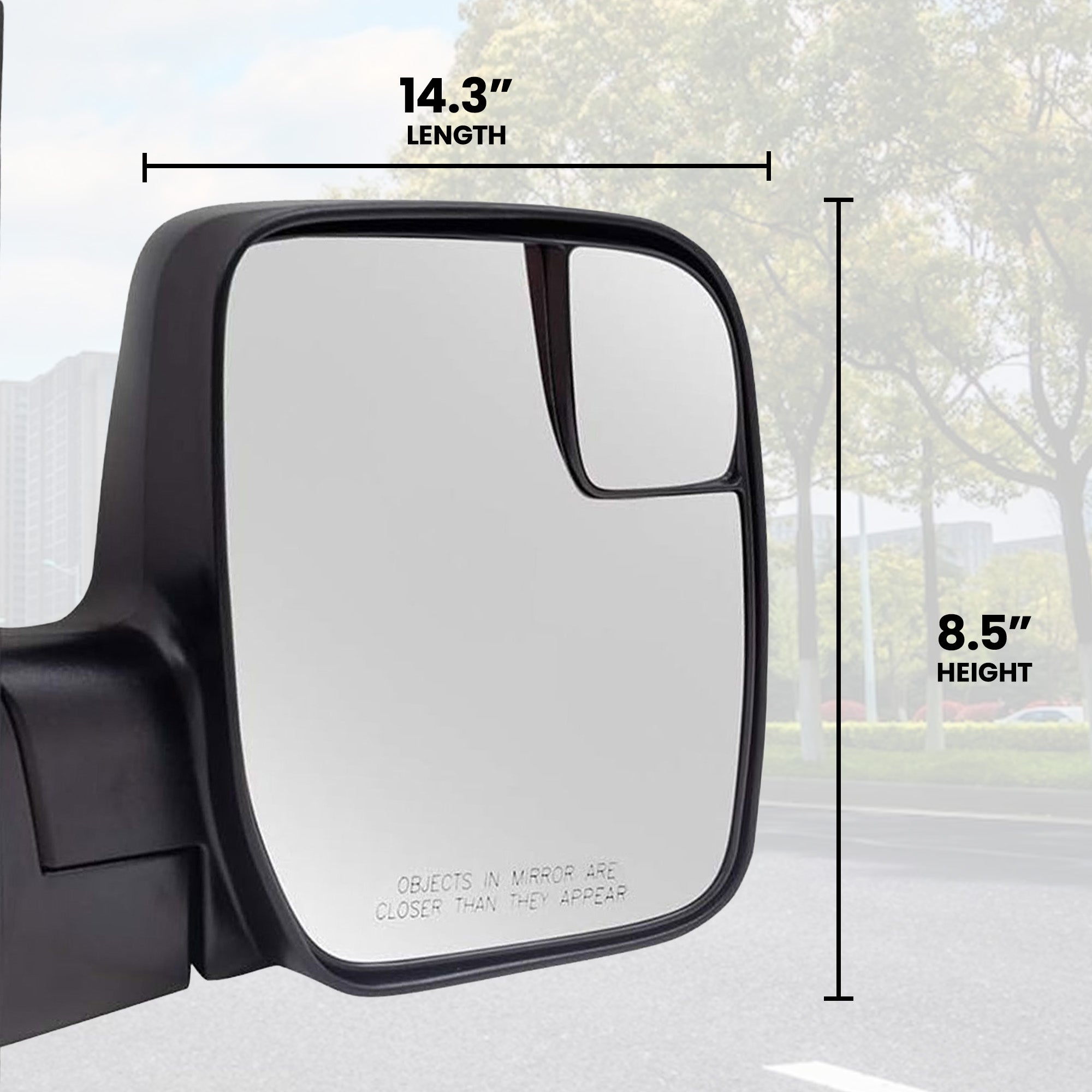 Brock Passenger Side Sail Type Power Mirror, Ford E Series 10-14, Blk (Open Box) - VMInnovations