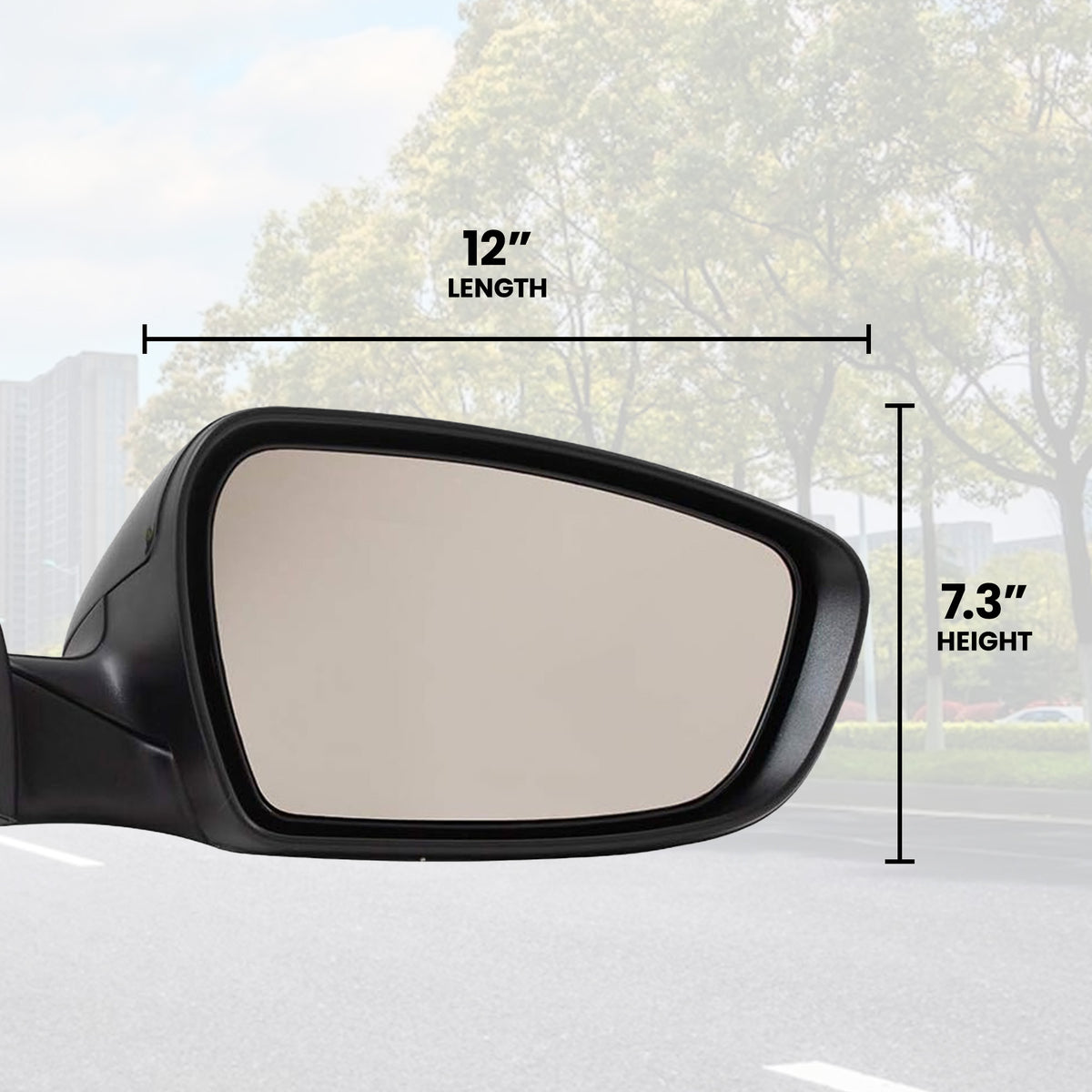 Brock Driver Seat Side View Mirror for 2017 to 2018 Kia Forte and Forte 5, Black - VMInnovations