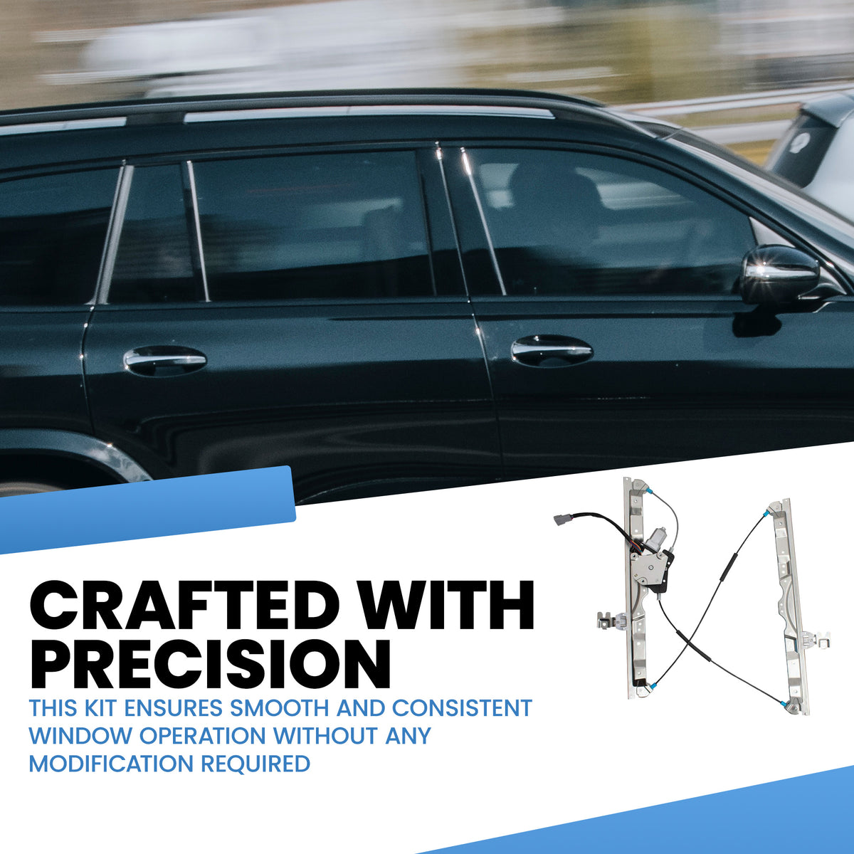 Brock Replacement Passengers Front Power Window Lift Regulator with Motor, Left
