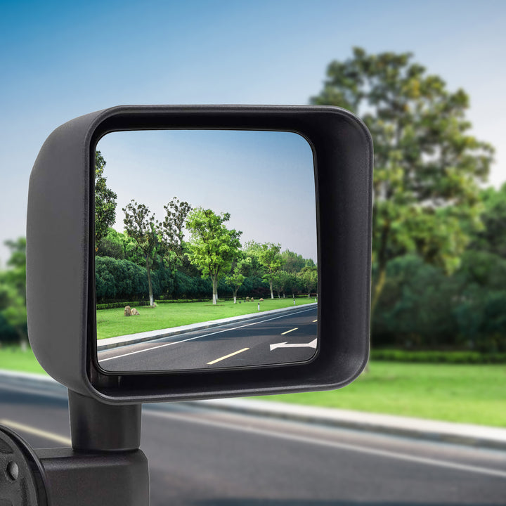 Brock Manual Left Side Replacement Mirror 07-17 Jeep Wrangler, Black (Open Box)