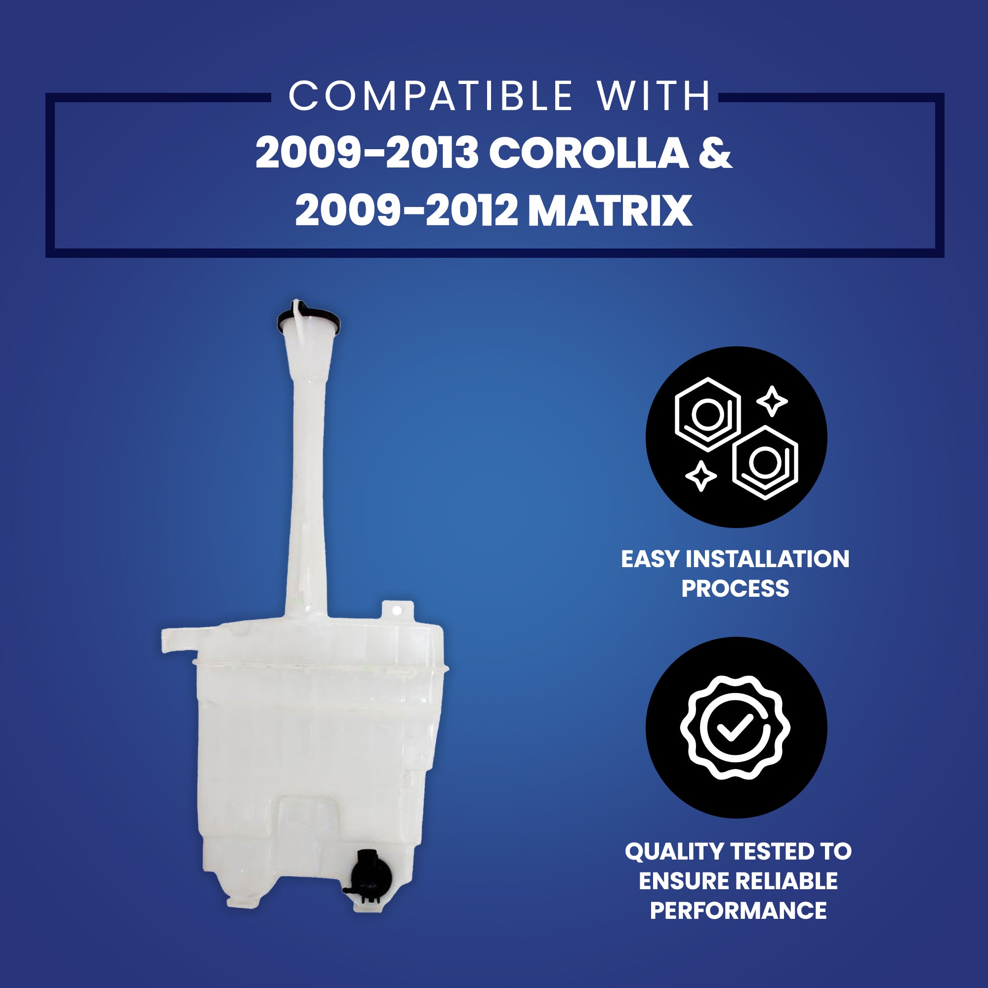 Brock Windshield Washer Reservoir Assembly 2009-2013 Corolla & 2009-2012 Matrix