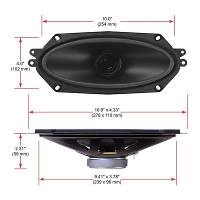 BOSS Audio 2 Pack BRS410 4 x 10" 120 W Full Range Car Audio Speaker Replacement