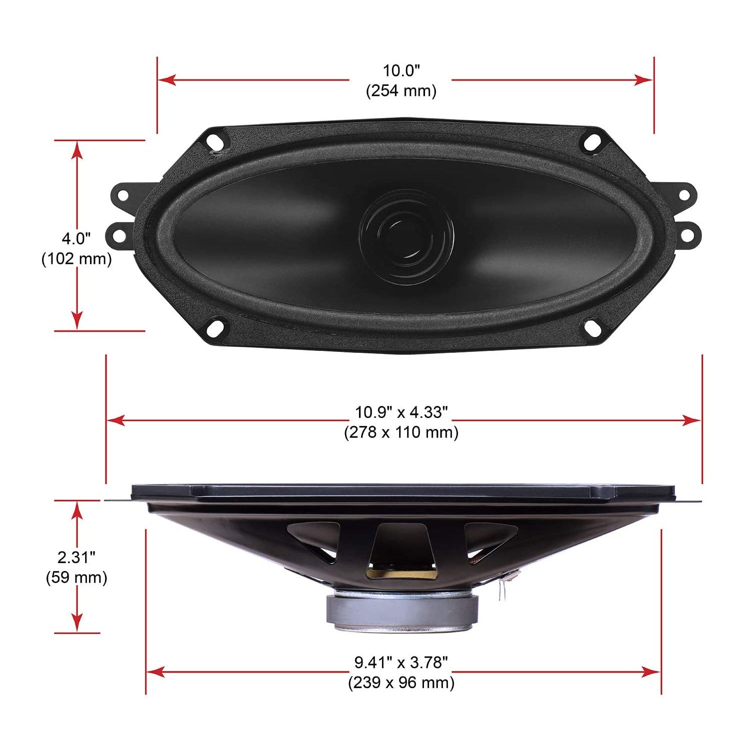 BOSS Audio 2 Pack BRS410 4 x 10" 120 W Full Range Car Audio Speaker Replacement