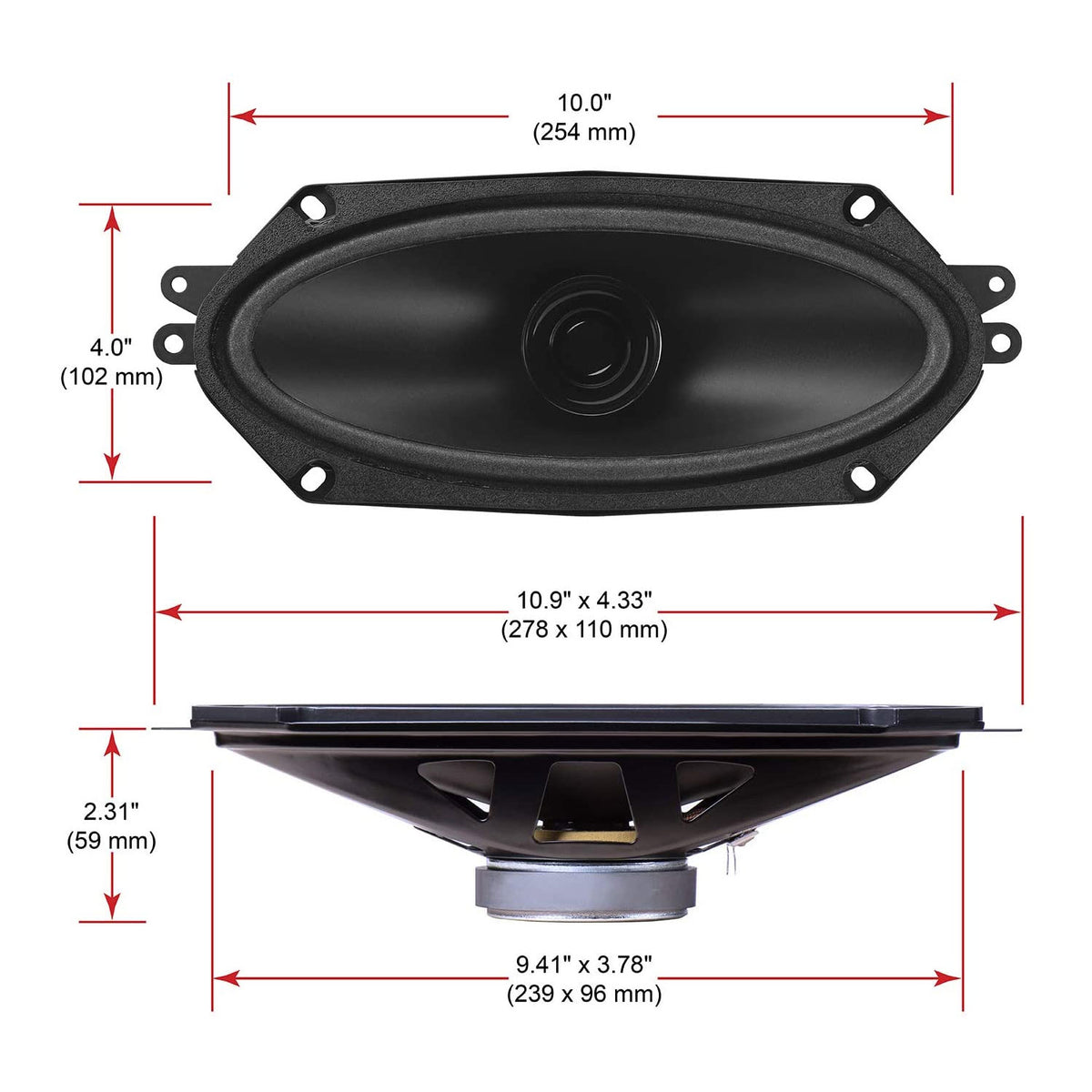 BOSS Audio 2 Pack BRS410 4 x 10" 120 W Full Range Car Audio Speaker Replacement