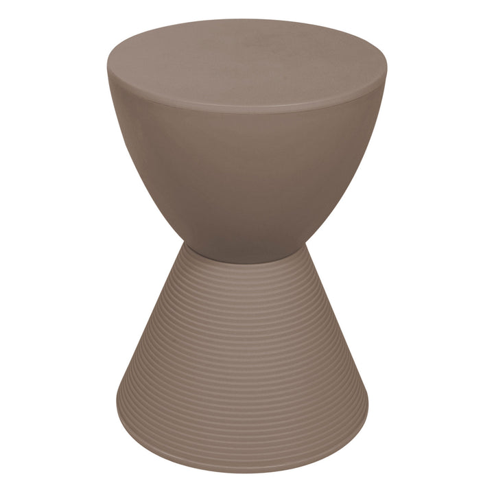 LeisureMod Boyd In/Outdoor Modern Hourglass Accent Side Table, Taupe (Open Box)