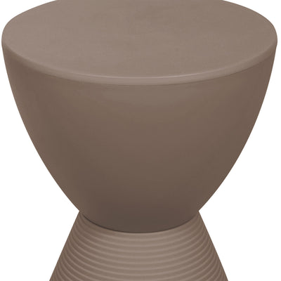 LeisureMod Boyd In/Outdoor Modern Hourglass Accent Side Table, Taupe (Open Box) - VMInnovations