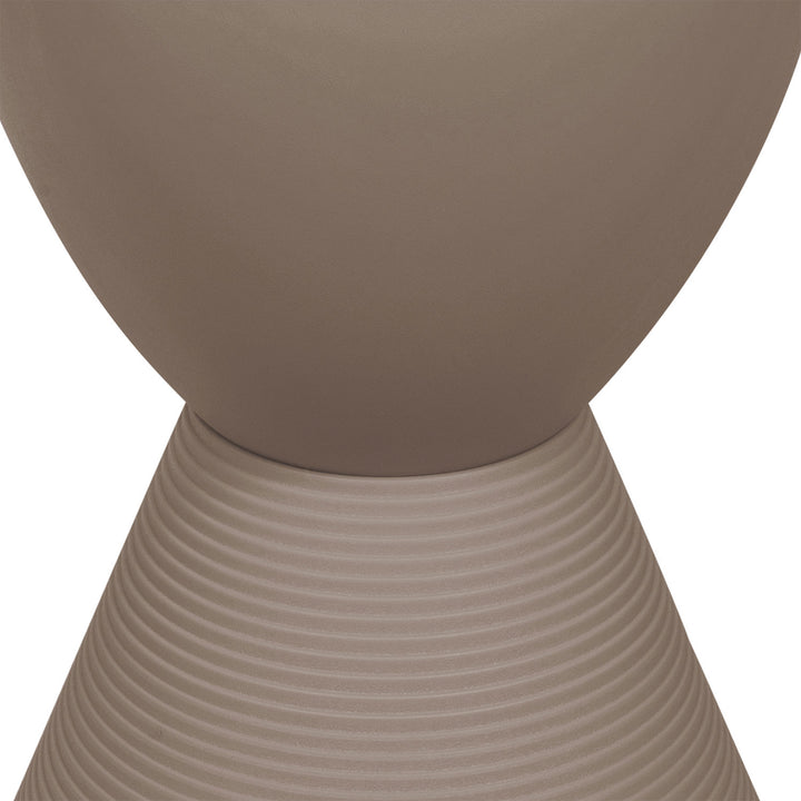 LeisureMod Boyd In/Outdoor Modern Hourglass Accent Side Table, Taupe (Open Box)