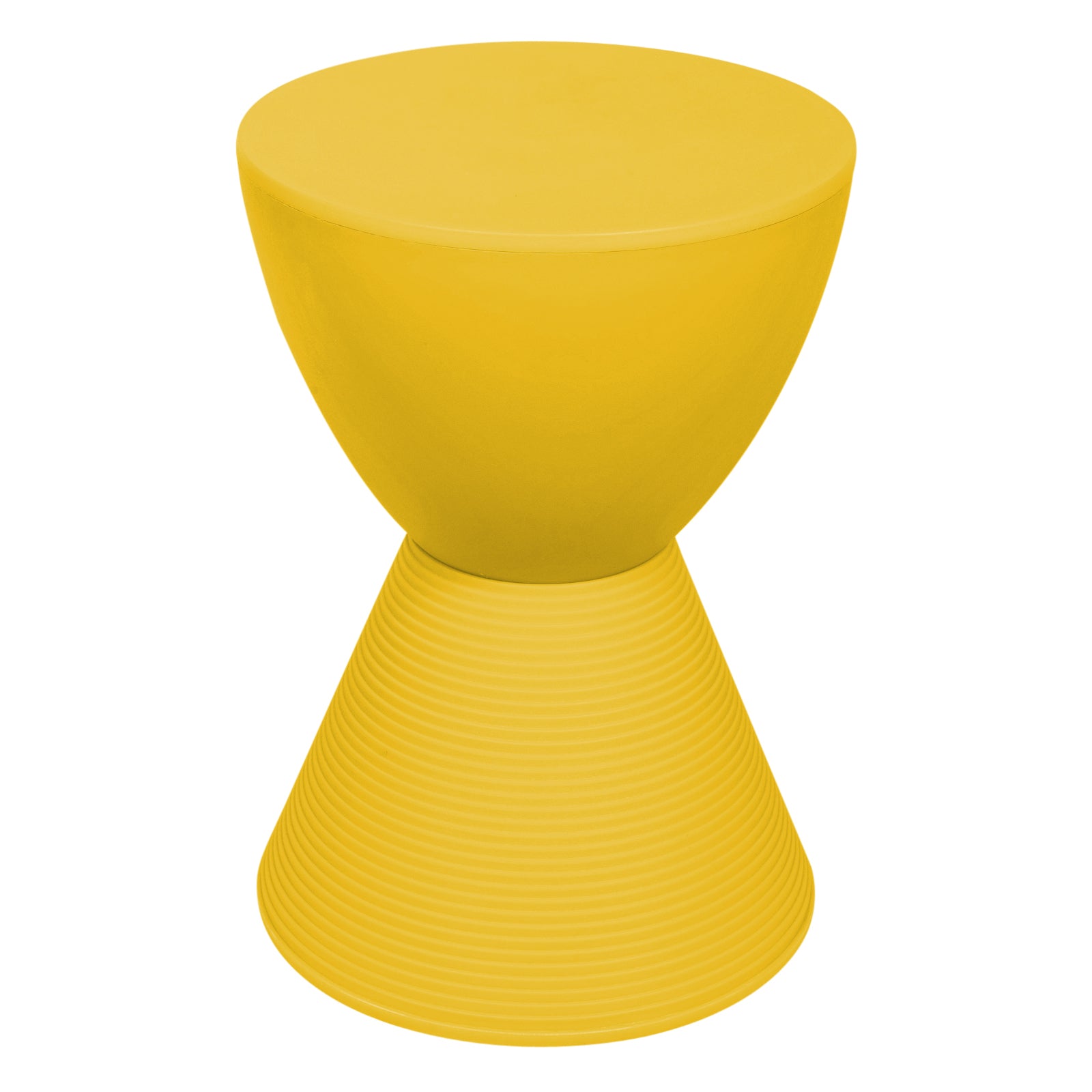 LeisureMod Boyd Indoor/Outdoor Modern Hourglass Side End Table, Yellow (Used) - VMInnovations