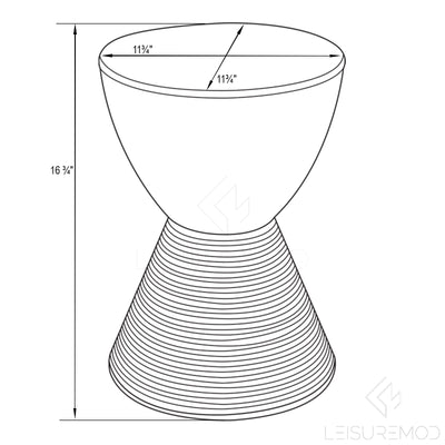 LeisureMod Boyd Indoor/Outdoor Modern Hourglass Side End Table, Yellow (Used) - VMInnovations