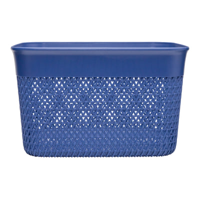 Life Story Lightweight Heavy Duty Storage Woven Trendy Basket 16 Quarts, Blue - VMInnovations