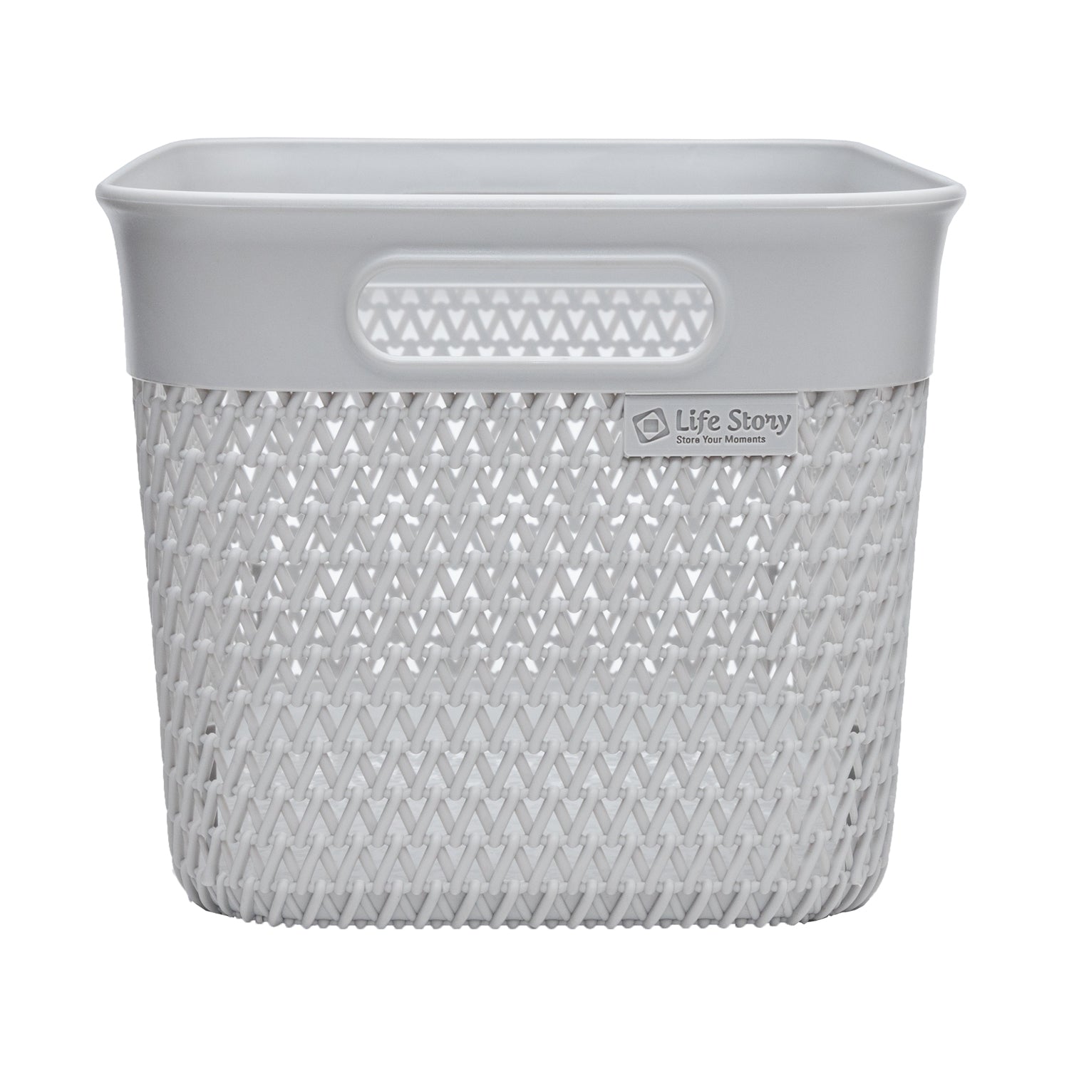 Life Story Lightweight Heavy Duty Storage Woven Basket 16 Quarts, Grey (4 Pack)