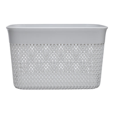 Life Story Lightweight Heavy Duty Storage Woven Basket 16 Quarts, Grey (4 Pack)