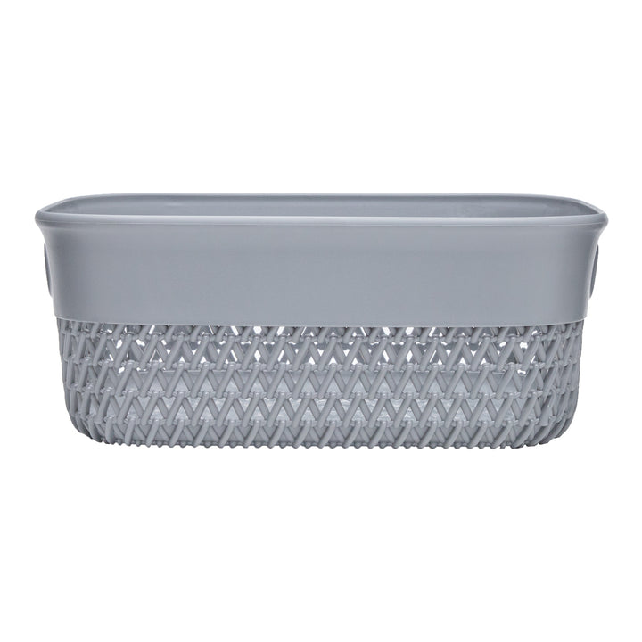 Life Story Lightweight Heavy Duty Storage Woven Basket 4 Quarts, Grey (14 Pack)